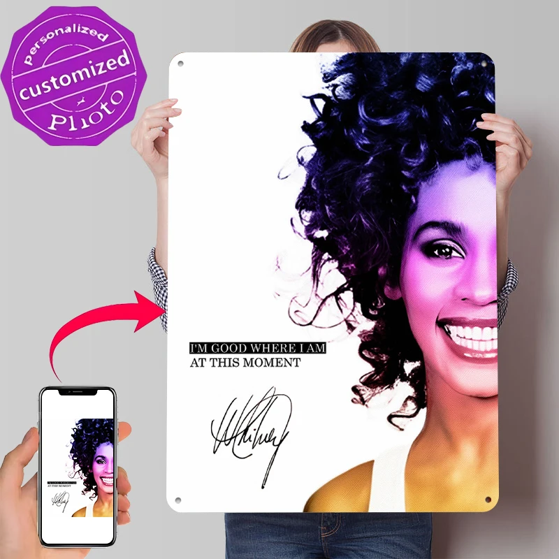 Lighting Decor Houston - Whitney Houston Lightly 3D Metal Poster