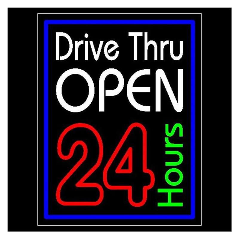Decor Lighting Opening Hours - Drive Thru Open 24 Hours Neon