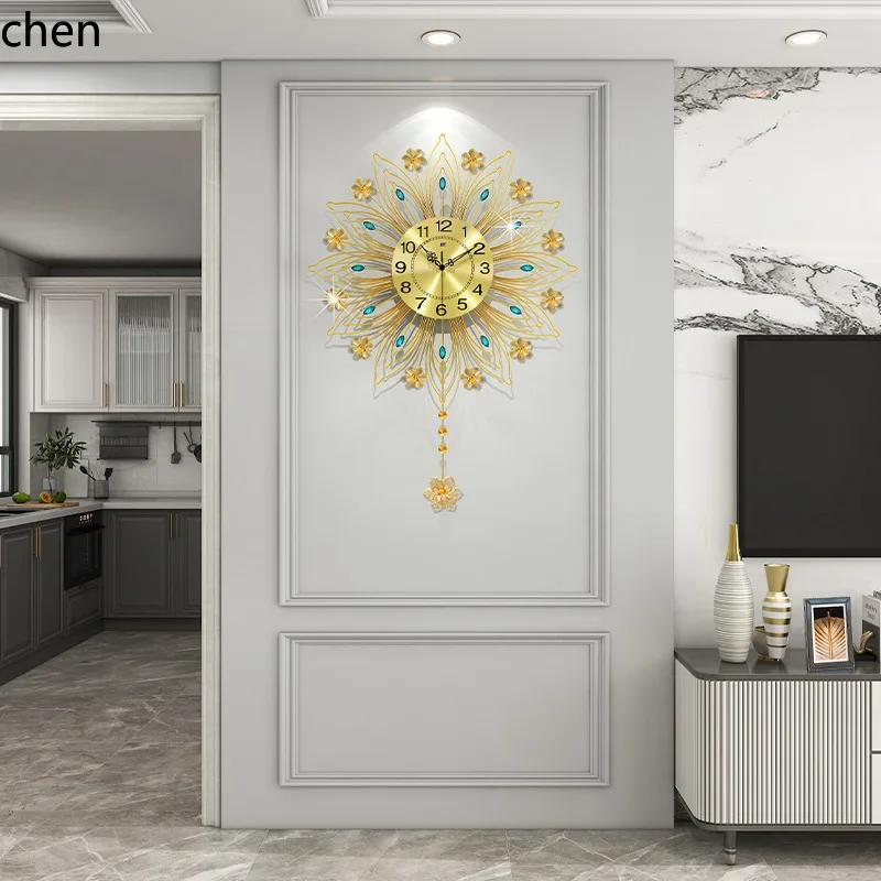 Lighting Decor For Living Room - TQH-i7.7 European-style light luxury clock, wall