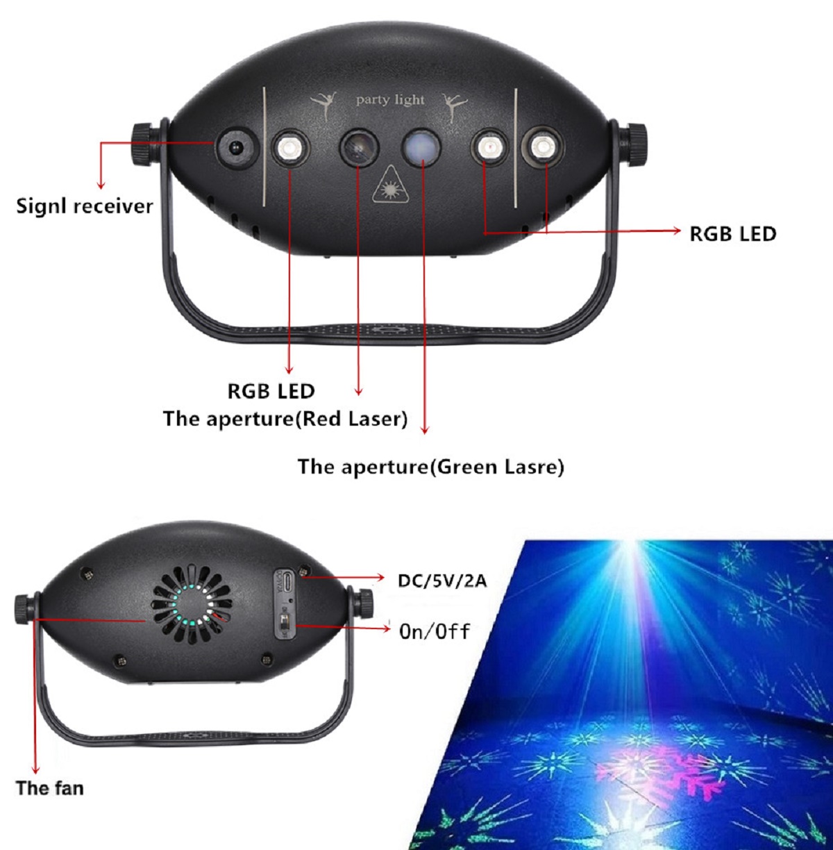 RGB Disco Lights Stage DJ Part - Lighting Effect Home Decor recension och pris