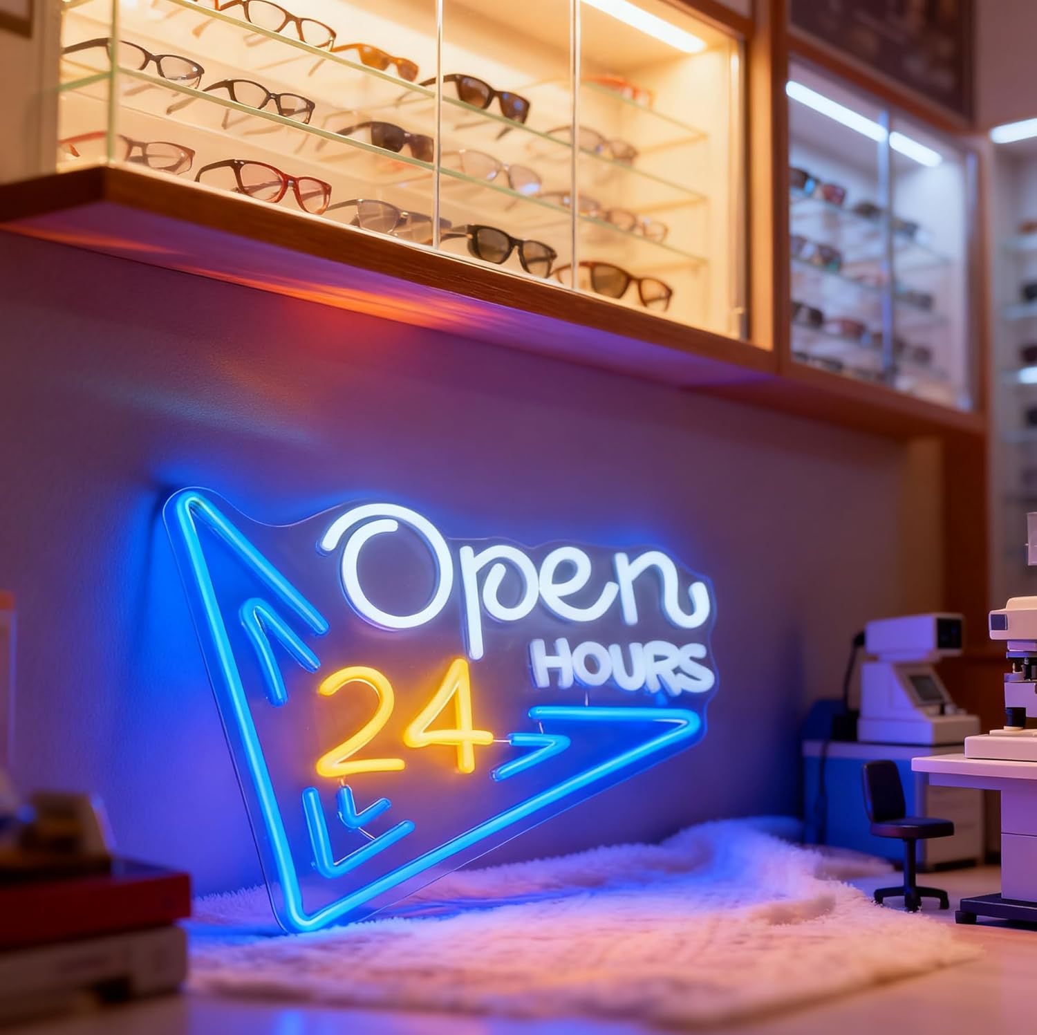  24 Hours Open Neon Sign USB  - Decor Lighting Opening Hours recension och pris