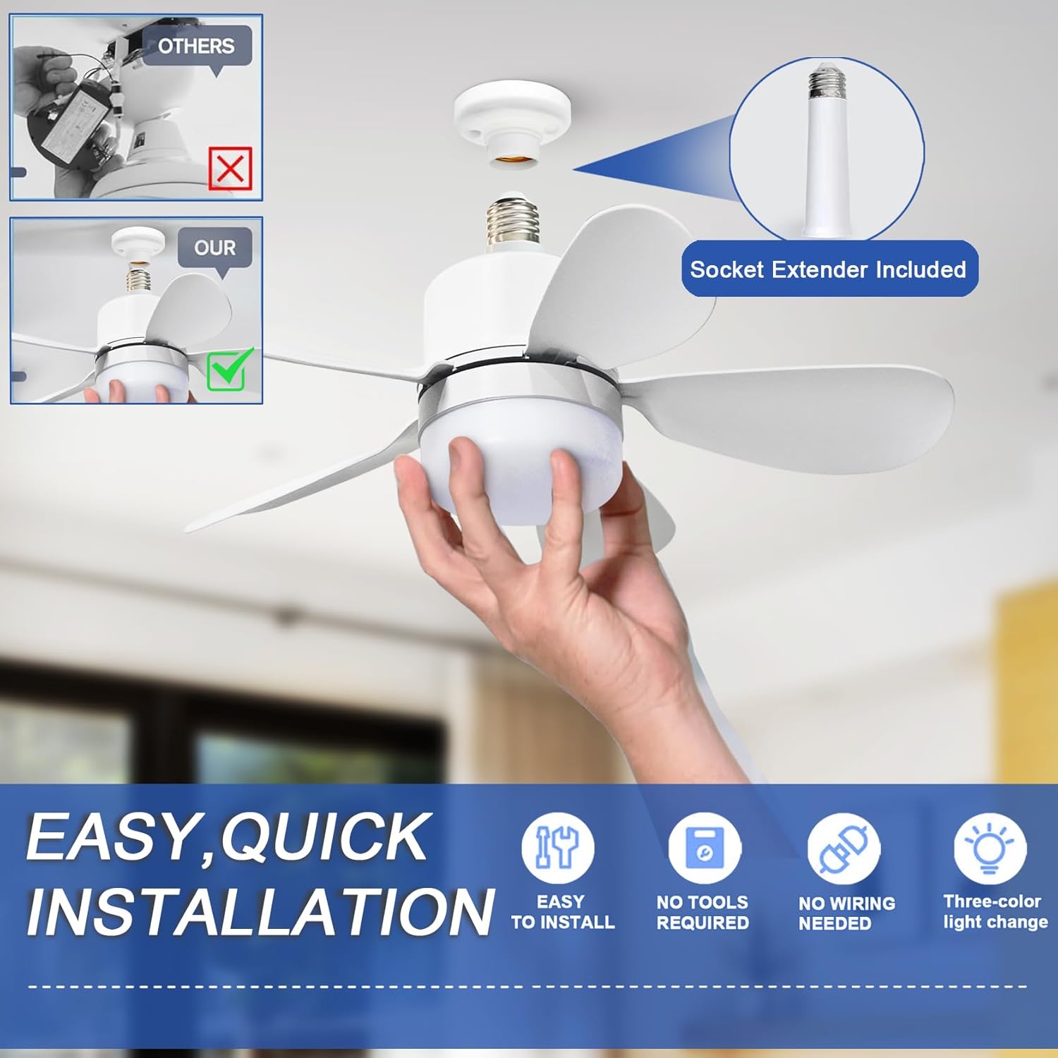 Socket Fan Light with Remote,  - Lighting Decor For Room recension och pris