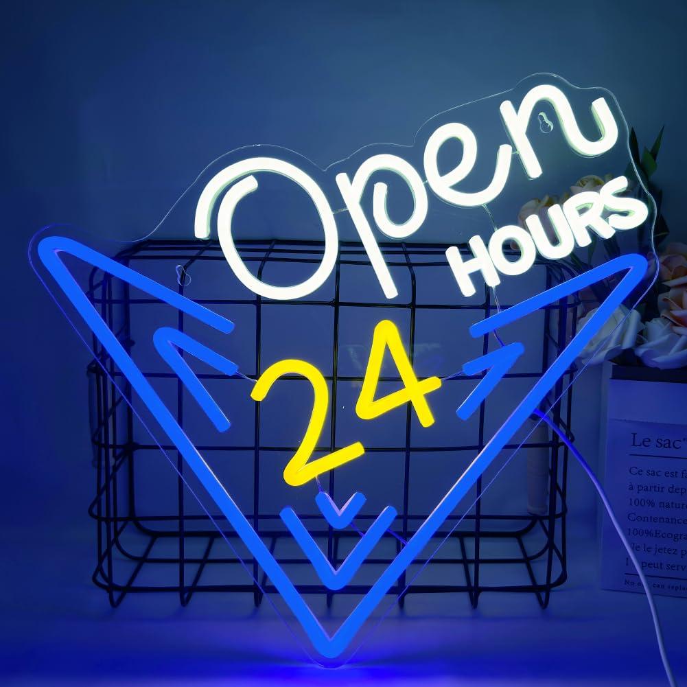 Open 24 Hours Neon Sign Dimmab - Decor Lighting Opening Hours recension och pris