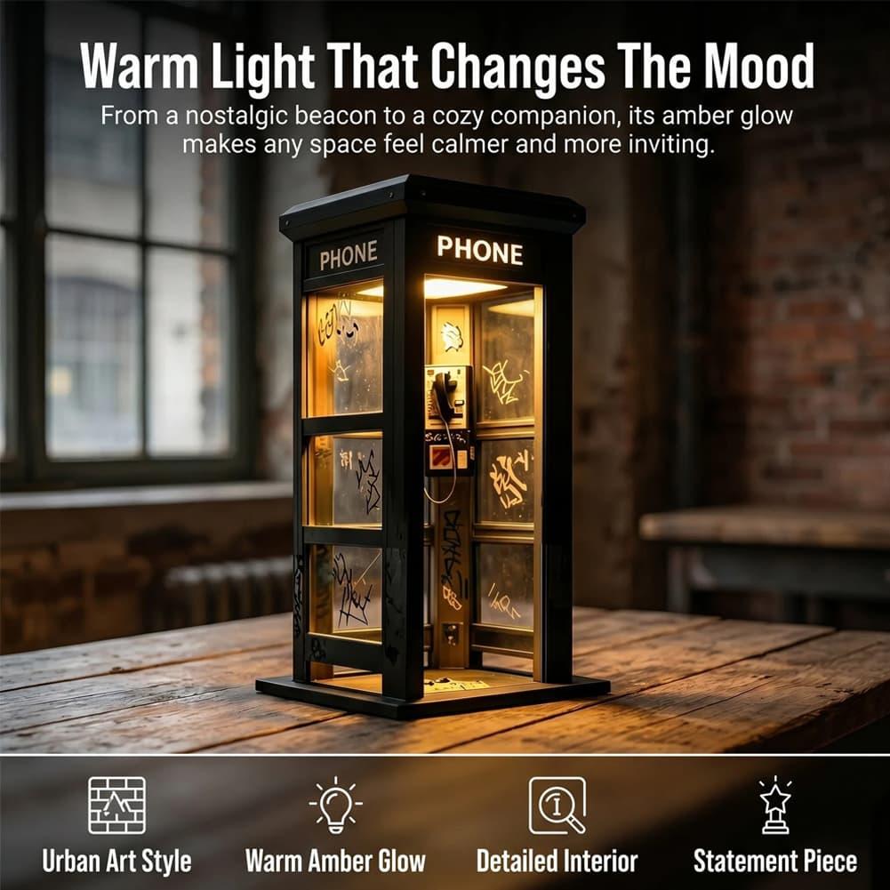 Retro Graffiti Phone Booth Tab - Lighting Decor Bedroom recension och pris
