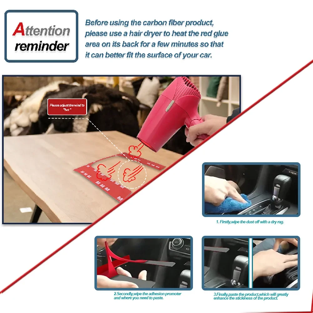 Carbon Fiber Red Stickers For  - Lighting Decor Inc recension och pris
