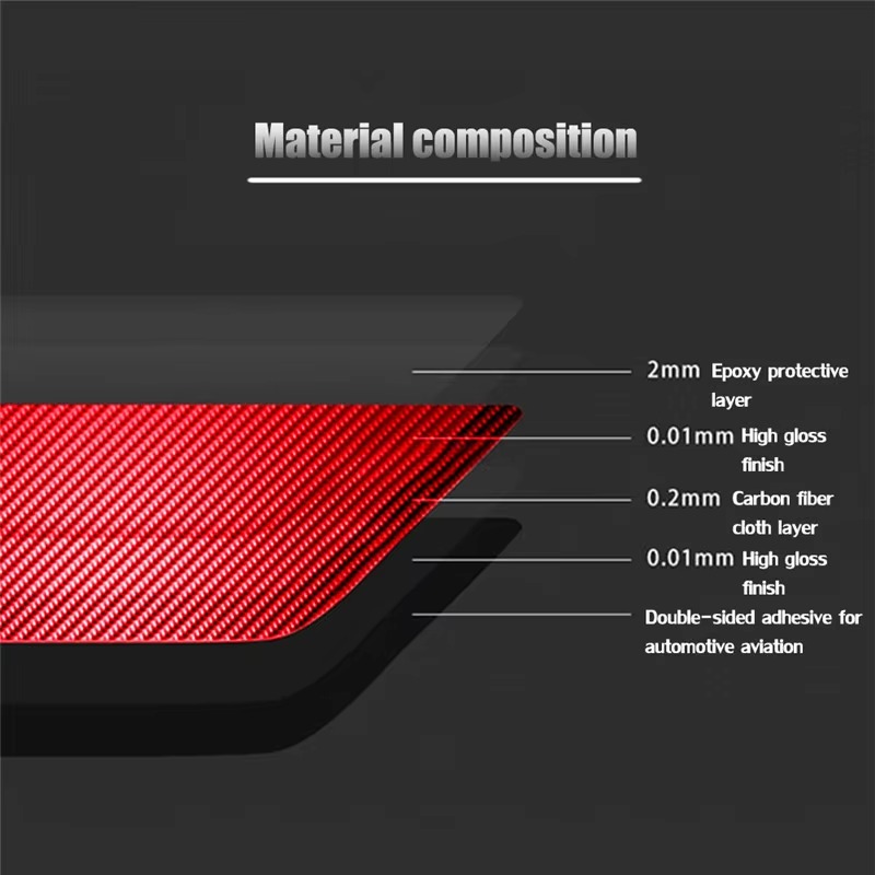 Carbon Fiber Red Stickers For  - Lighting Decor Inc recension och pris