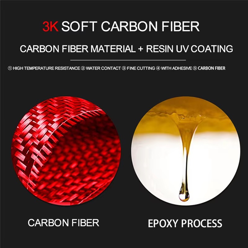 Carbon Fiber Red Stickers For  - Lighting Decor Inc recension och pris