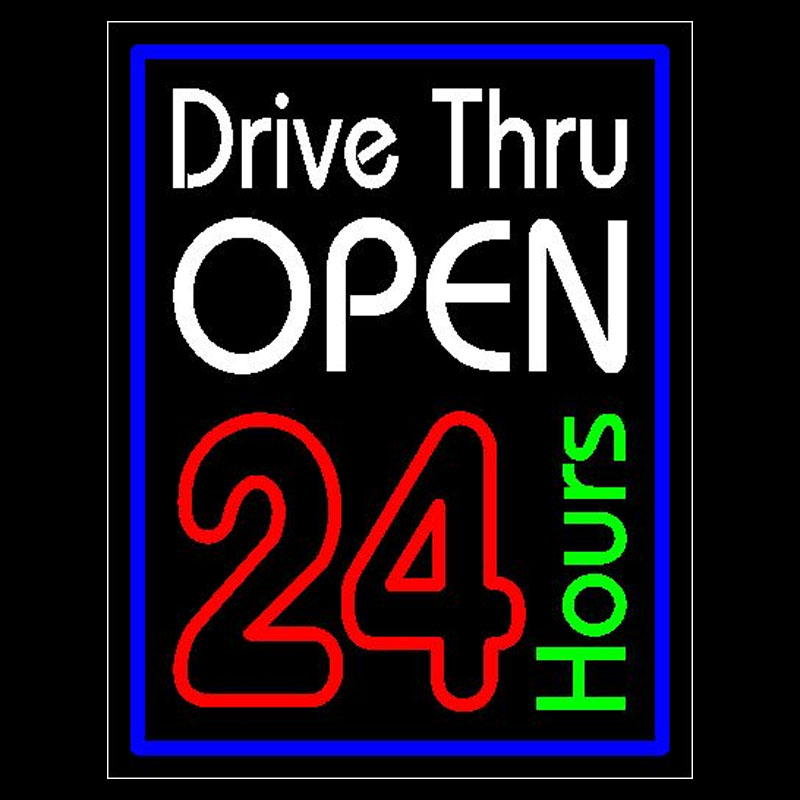 Neon Sign Drive Thru Open 24 H - Decor Lighting Opening Hours recension och pris