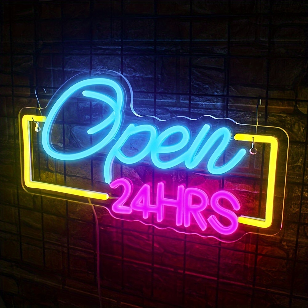 Open 24 Hours Led Neon Signs L - Decor Lighting Opening Hours recension och pris