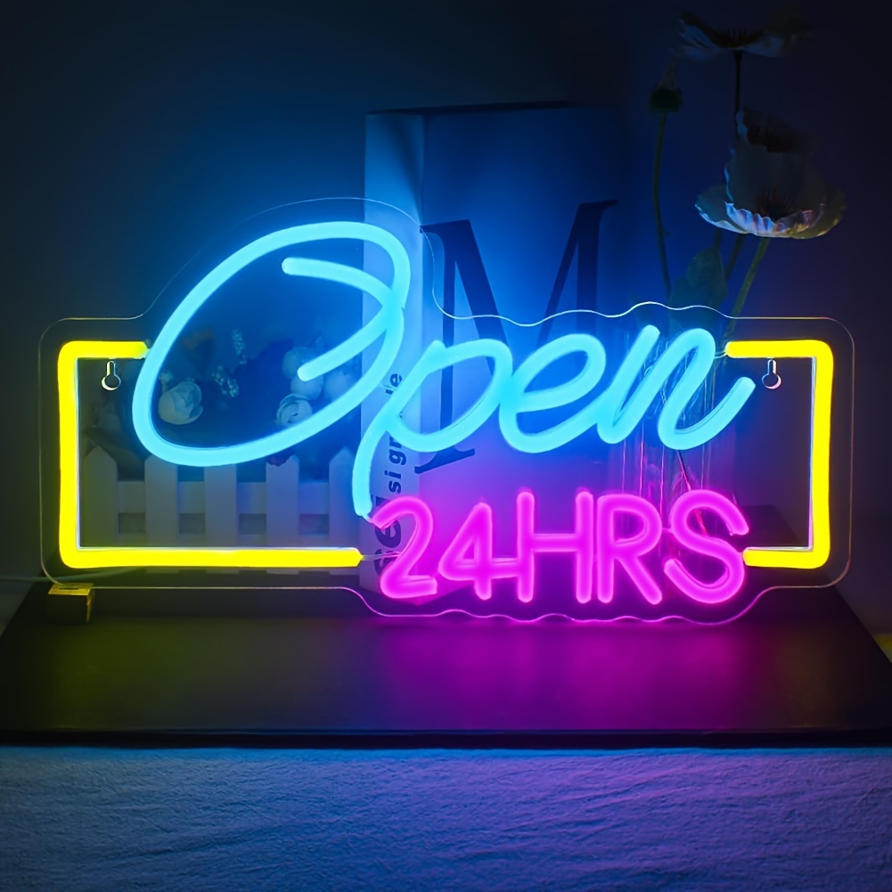Open 24 Hours Led Neon Signs L - Decor Lighting Opening Hours recension och pris