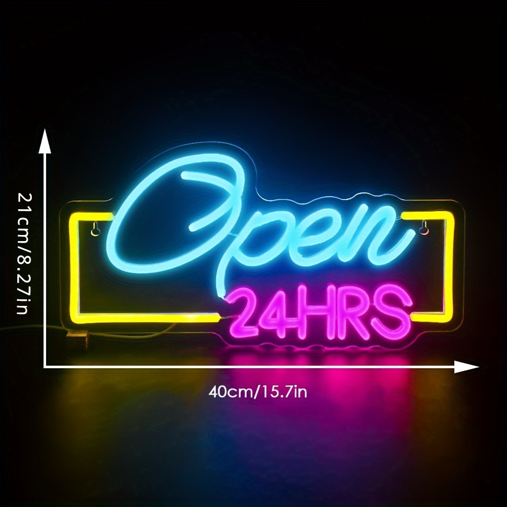 Open 24 Hours Led Neon Signs L - Decor Lighting Opening Hours recension och pris