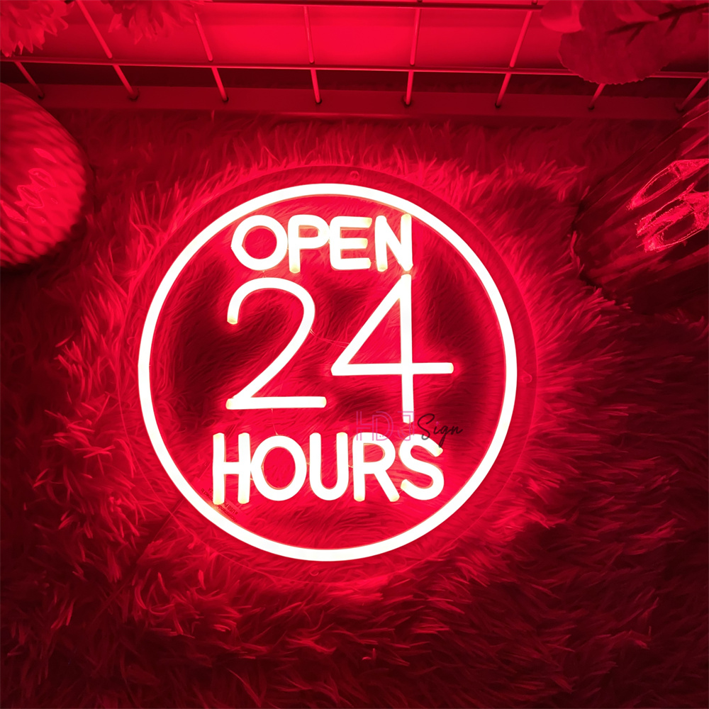 Neon Led Signs open 24 hour Co - Decor Lighting Opening Hours recension och pris