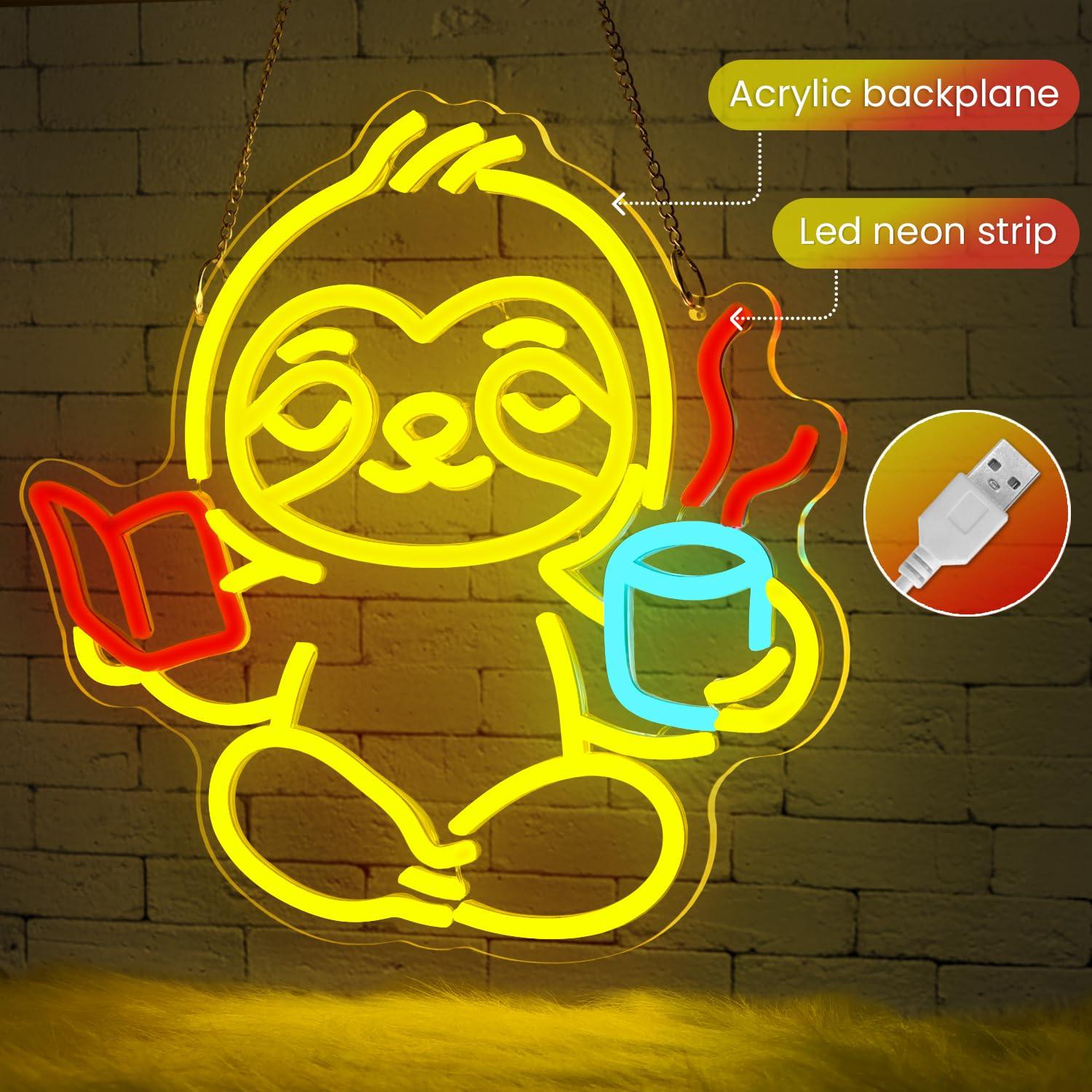 Sloth Neon Sign USB Dimmable L - Lighting Decor For Living Room recension och pris