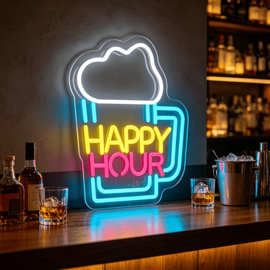 Happy Hour Beer Mug LED Wall L - Decor Lighting Opening Hours recension och pris