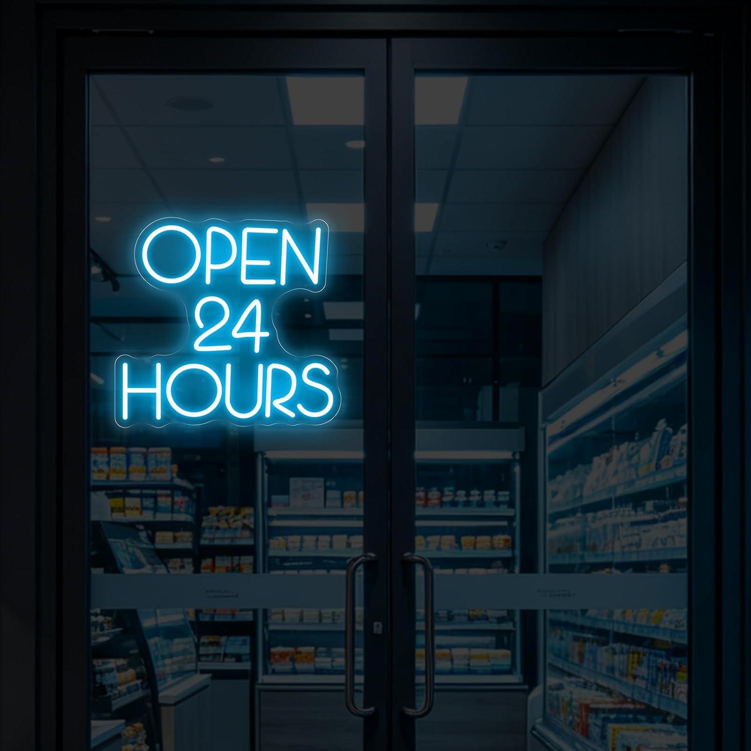 Open 24 Hours Neon Sign USB Di - Decor Lighting Opening Hours recension och pris