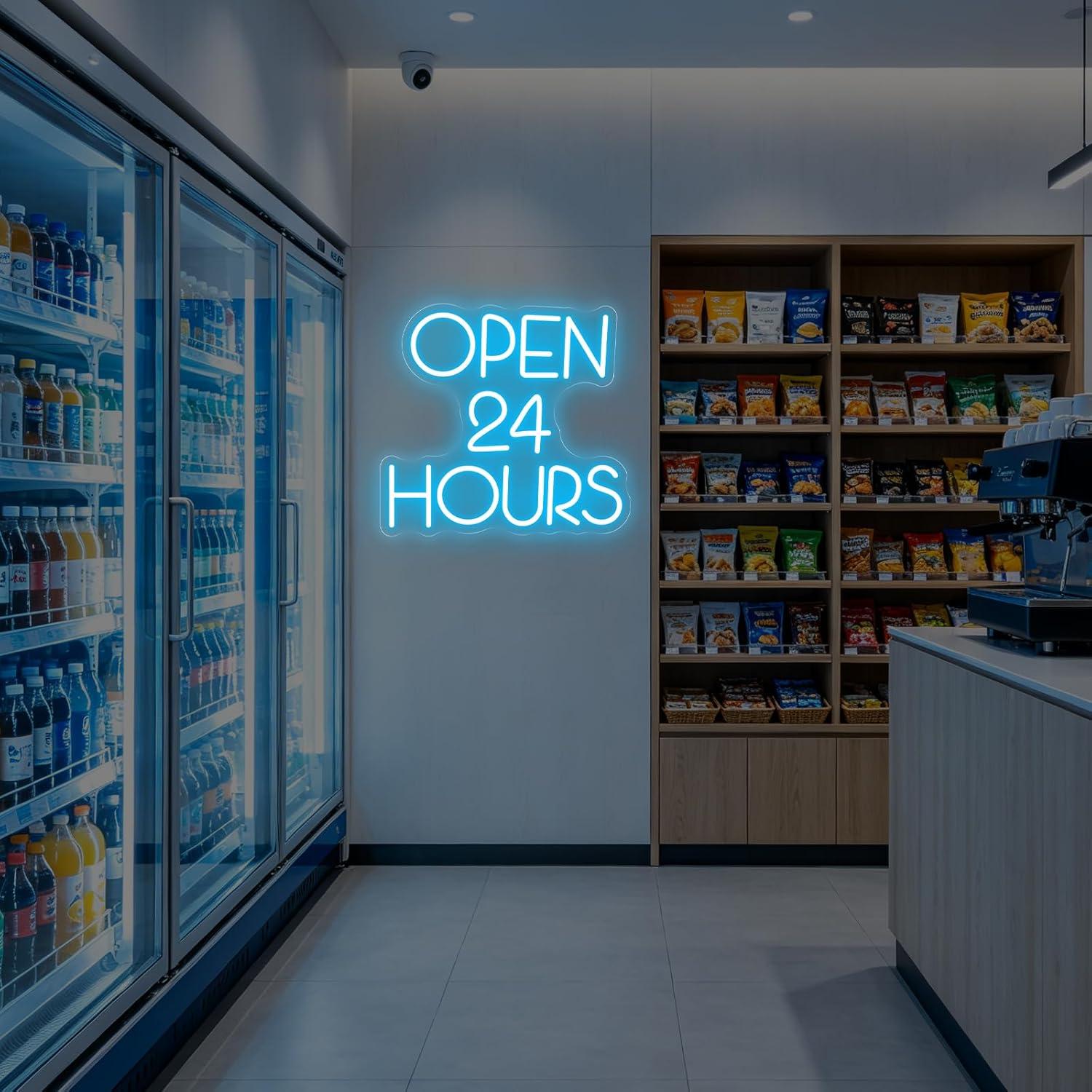 Open 24 Hours Neon Sign USB Di - Decor Lighting Opening Hours recension och pris