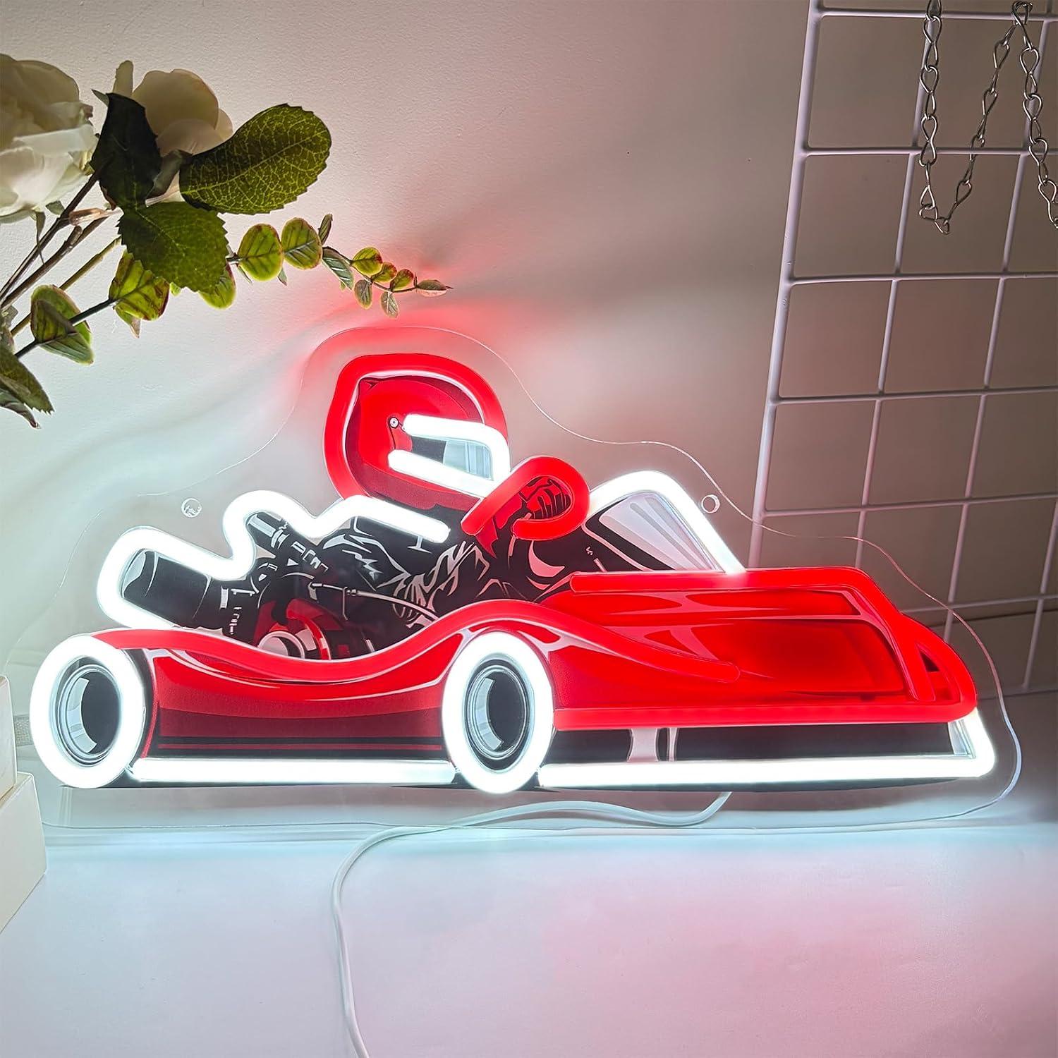Go Kart Racer Neon Sign USB Di - Decor Kart Lighting recension och pris