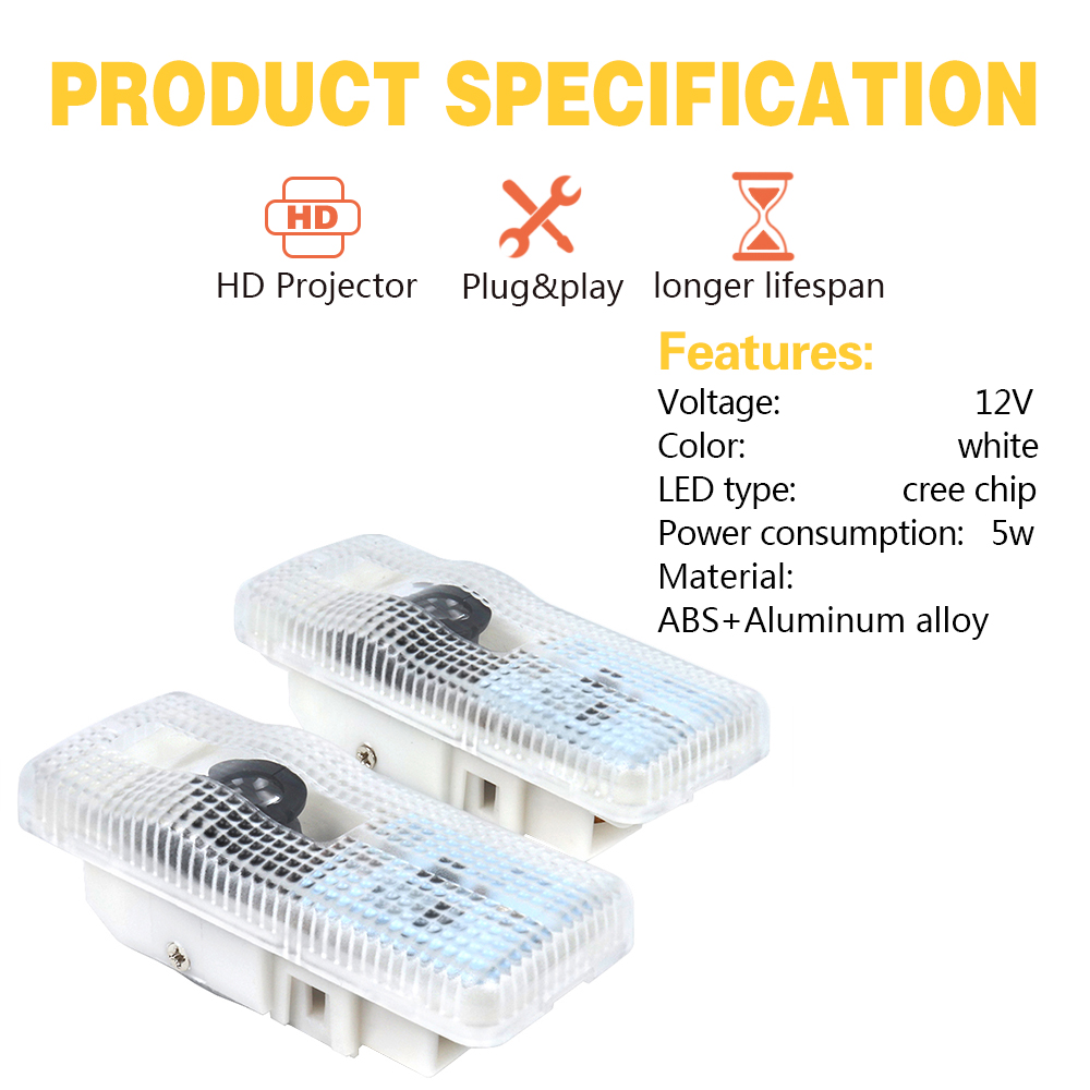 2X LED Car Projector Door Lamp - Lighting Decor Inc recension och pris